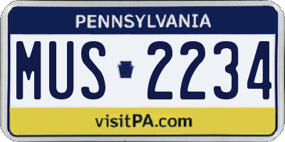 PA license plate MUS2234