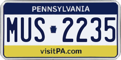 PA license plate MUS2235