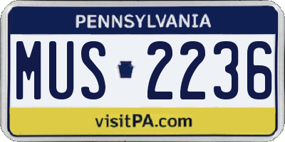 PA license plate MUS2236