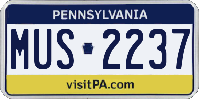 PA license plate MUS2237