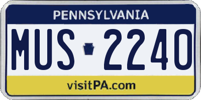PA license plate MUS2240