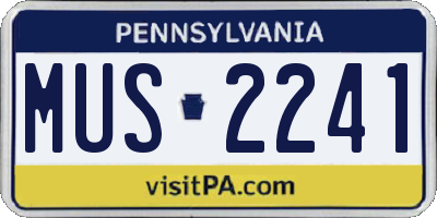 PA license plate MUS2241