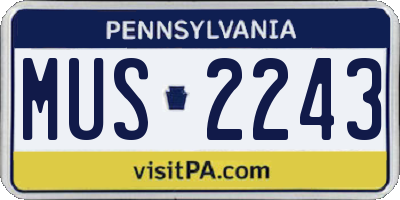 PA license plate MUS2243