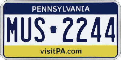PA license plate MUS2244