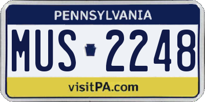 PA license plate MUS2248