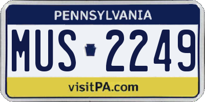PA license plate MUS2249