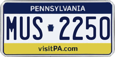 PA license plate MUS2250