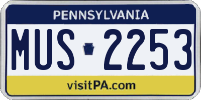 PA license plate MUS2253