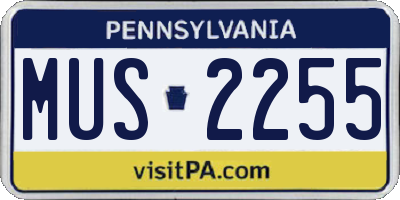 PA license plate MUS2255