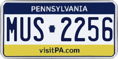 PA license plate MUS2256