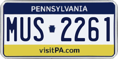 PA license plate MUS2261