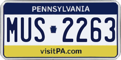 PA license plate MUS2263