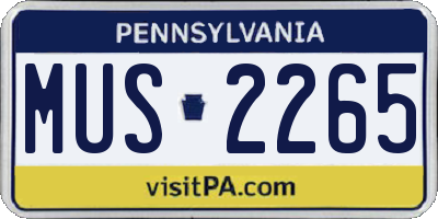 PA license plate MUS2265