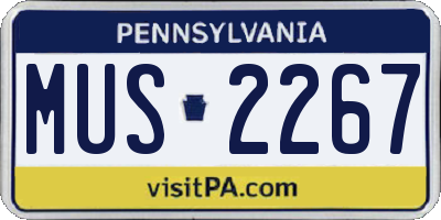 PA license plate MUS2267