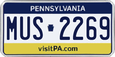 PA license plate MUS2269