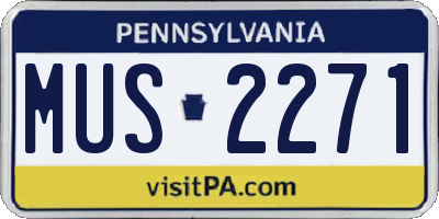 PA license plate MUS2271