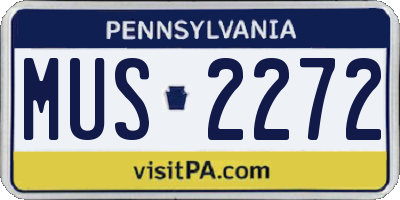 PA license plate MUS2272