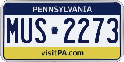 PA license plate MUS2273