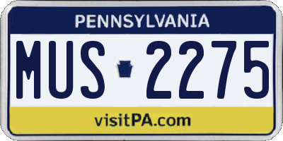 PA license plate MUS2275