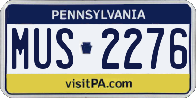 PA license plate MUS2276