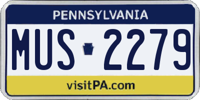 PA license plate MUS2279