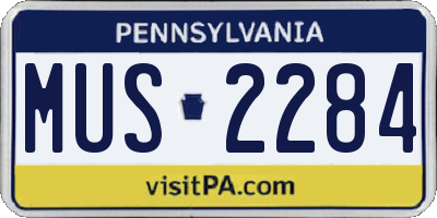 PA license plate MUS2284