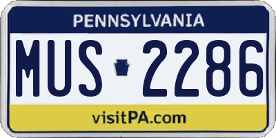 PA license plate MUS2286