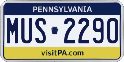 PA license plate MUS2290