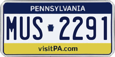 PA license plate MUS2291