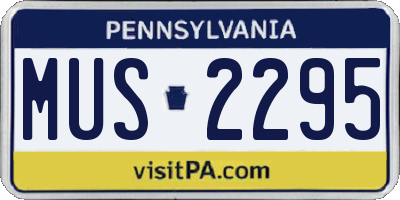 PA license plate MUS2295