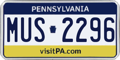 PA license plate MUS2296