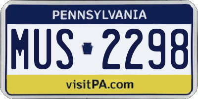 PA license plate MUS2298