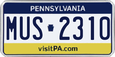 PA license plate MUS2310