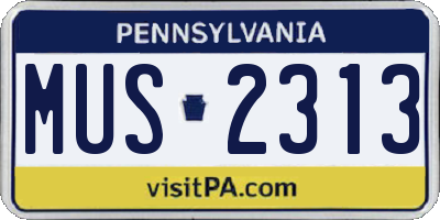 PA license plate MUS2313