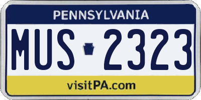 PA license plate MUS2323
