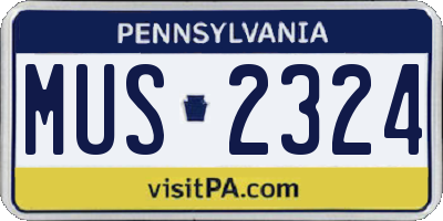 PA license plate MUS2324