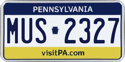 PA license plate MUS2327