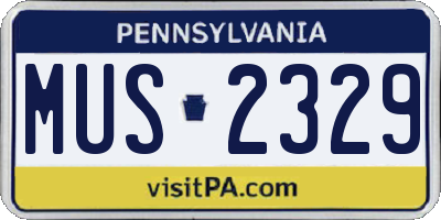 PA license plate MUS2329