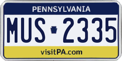 PA license plate MUS2335