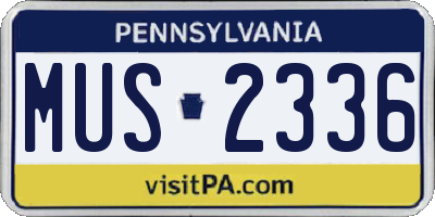PA license plate MUS2336