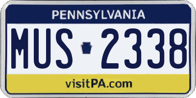 PA license plate MUS2338