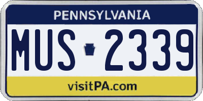 PA license plate MUS2339