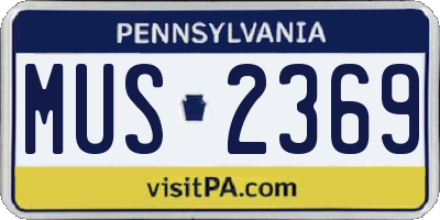 PA license plate MUS2369