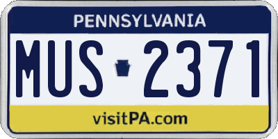 PA license plate MUS2371