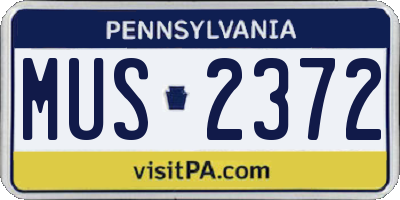 PA license plate MUS2372