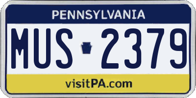PA license plate MUS2379