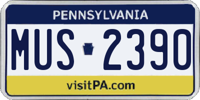 PA license plate MUS2390