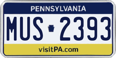 PA license plate MUS2393