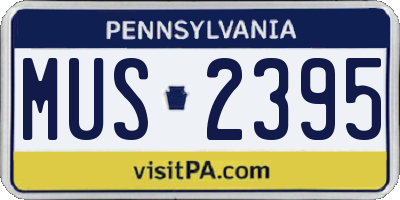 PA license plate MUS2395