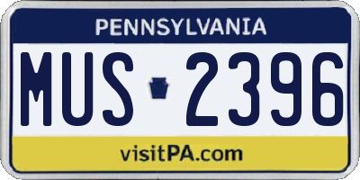PA license plate MUS2396
